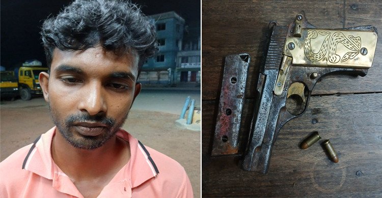 বেনাপোলে বিদেশি পিস্তল, গুলি ও ম্যাগাজিনসহ ভ্যানচালক আটক